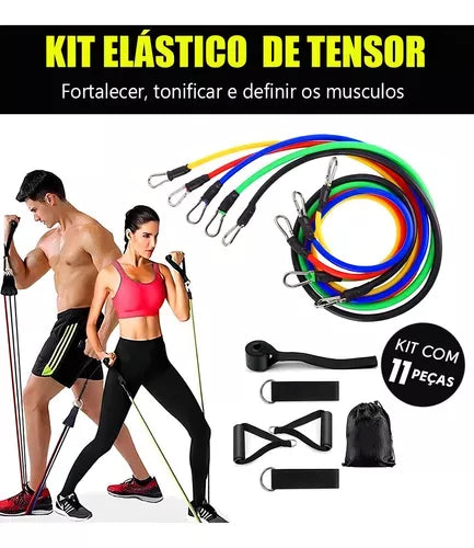 Kit 11 Elástica Extensor Para Fortalecimento