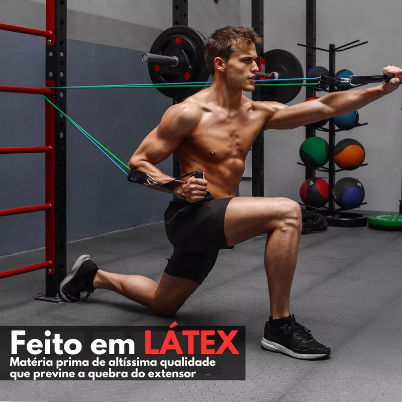 Kit 11 Elástica Extensor Para Fortalecimento